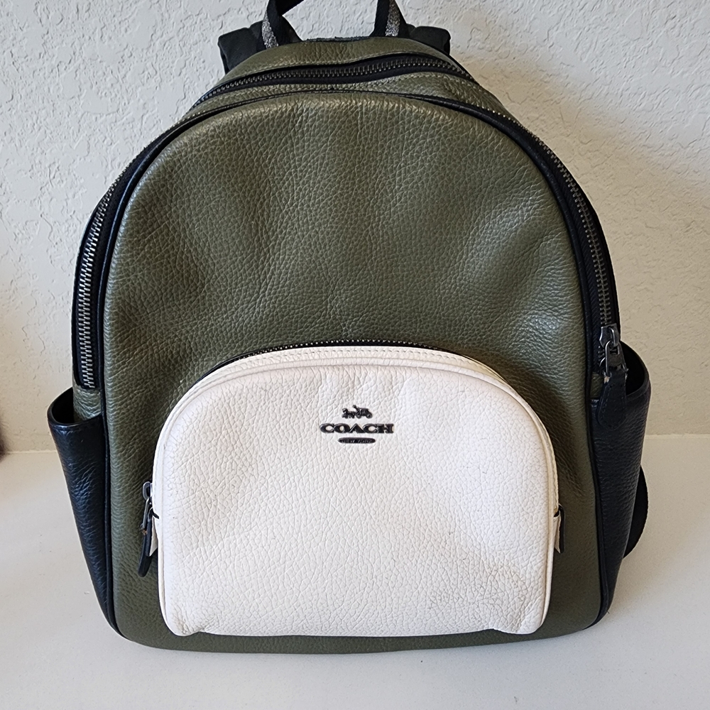 Coach Olive Green and White Women's or mens  Backpack with wallet - Picture 3 of 14